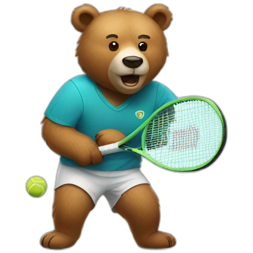 bear playing tennis emoji