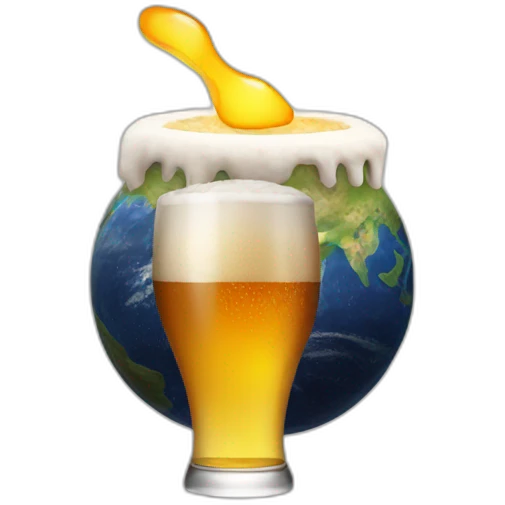 Planet with beer emoji