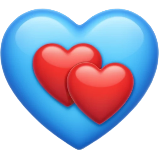 corazon azul y rojo emoji