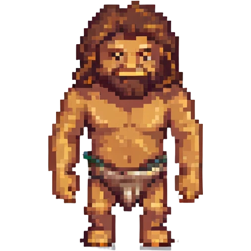 caveman, blocky, retro look emoji