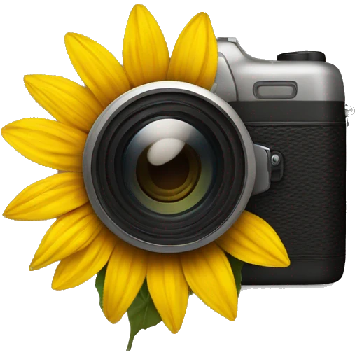 camera with sunflower emoji