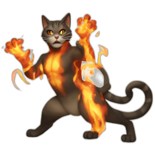 Cat firebending emoji