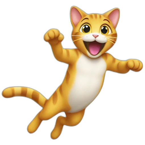 A cat jump like à frog emoji