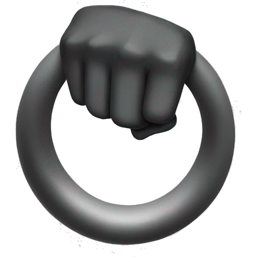 A hand holding a ring emoji