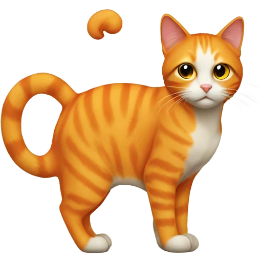 Orange cat, hunched back emoji