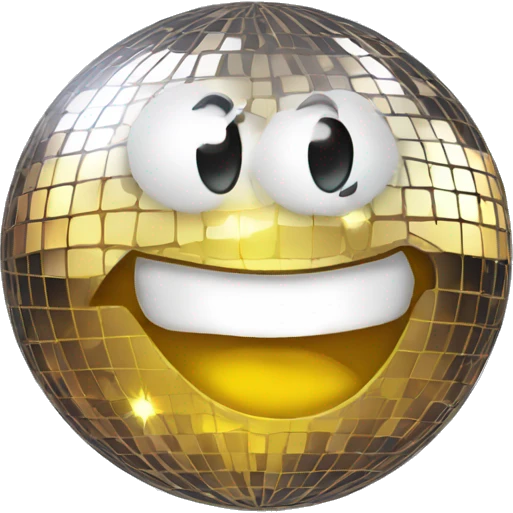 disco ball with exciting face expreesion emoji