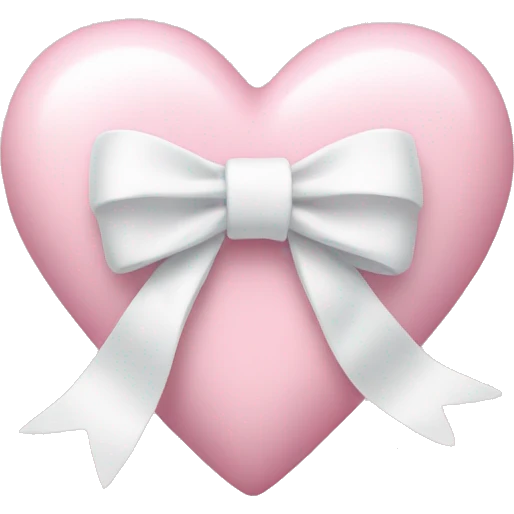 Pastel pink heart with white bow emoji