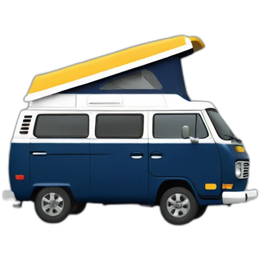 navy westfalia campervan side view emoji