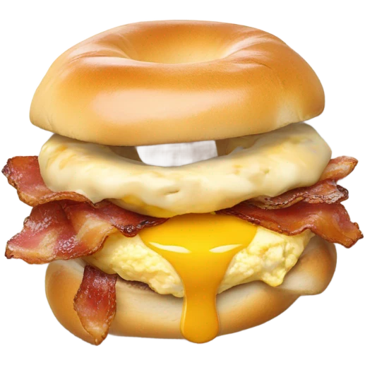 Bacon egg and cheese on an everything bagel emoji | AI Emoji Generator