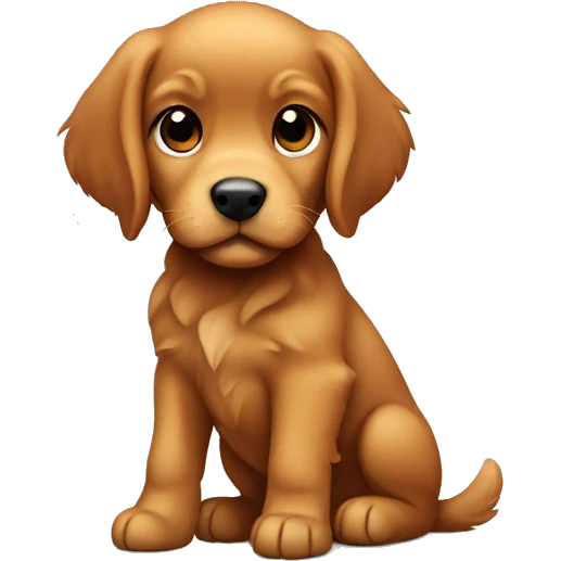Dark red golden retriever puppy emoji