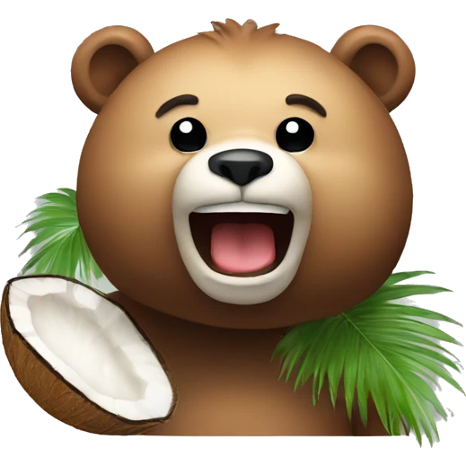 Bear and coconut  emoji