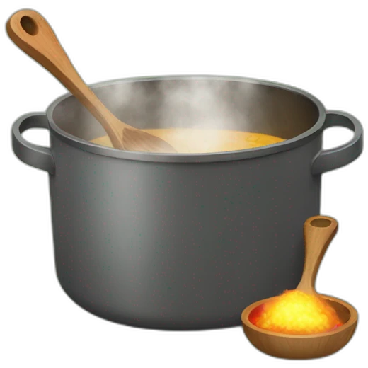 upside down cooking pot hitting game wooden spoon emoji | AI Emoji ...
