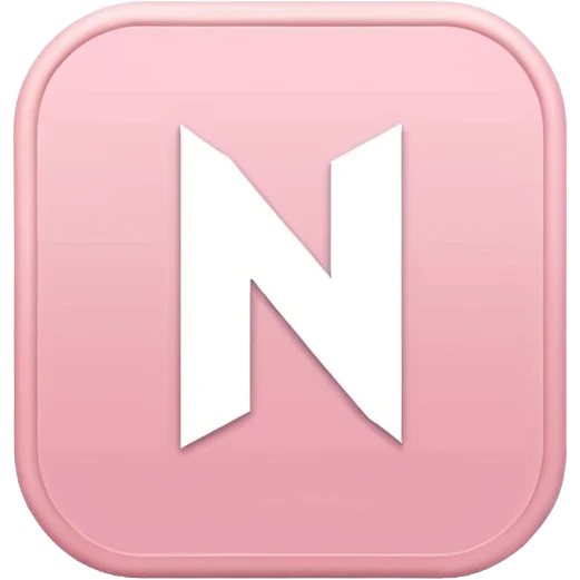 Netflix aesthetic "N" logo in pastel pink emoji