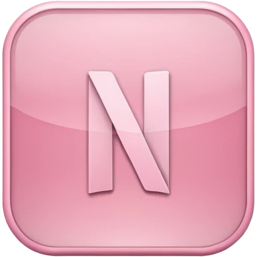Netflix aesthetic "N" logo in pastel pink emoji