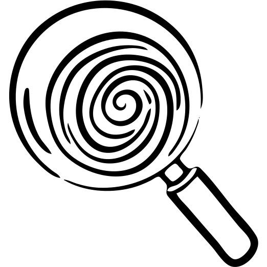 magnifying glass with fingerprint pattern emoji