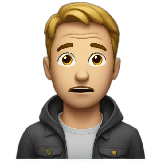 man afraid emoji