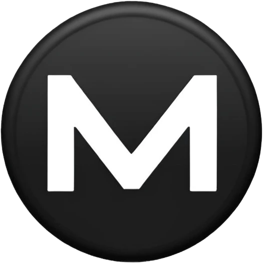 Black circle with “MB” written on in the middle of it. Nothing else emoji