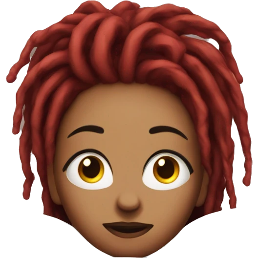 Lady with red dreadlocks laying on stomach on bed watching tv emoji