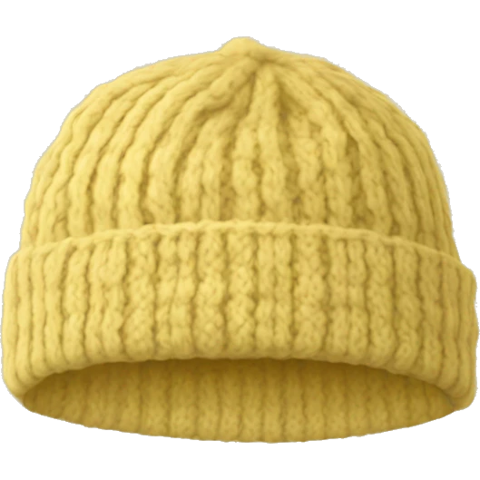 Pale yellow  knitted wool cap piece of clothing emoji