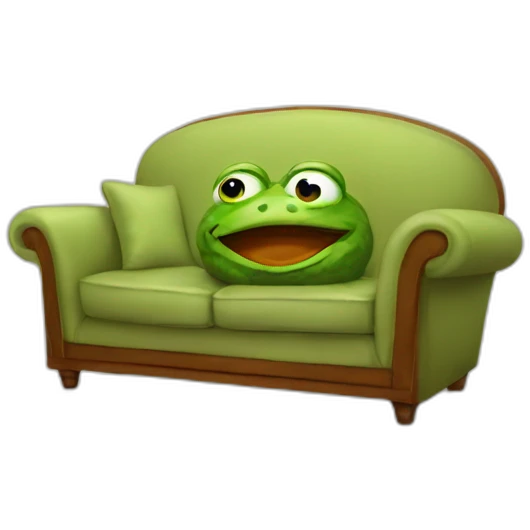 pepe lying in sofa emoji
