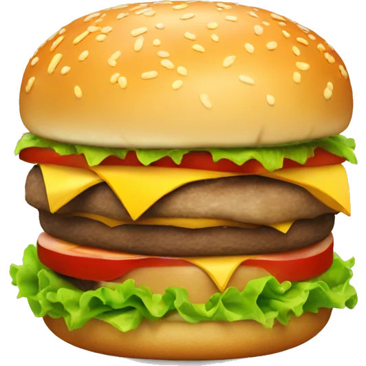 Hamburger with a cheeseburger on top emoji