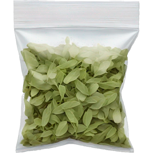 Ziploc bag with oregano emoji