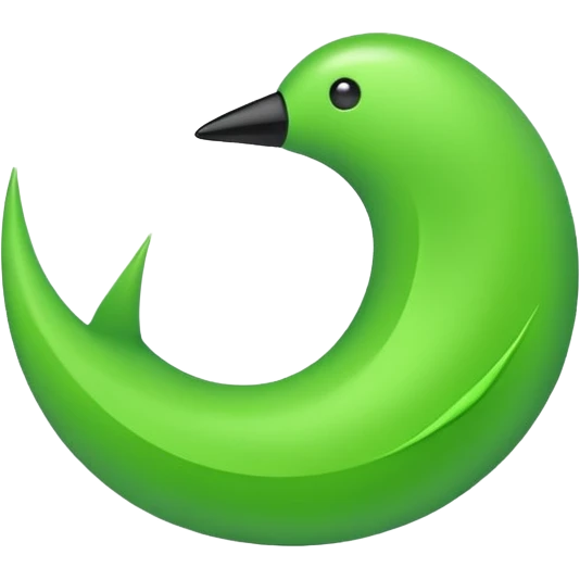 W in green with a swush an the end emoji