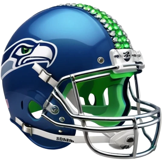 NFL Seahawks helmut with bling neon emoji