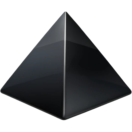 A black pyramid, glossy. emoji