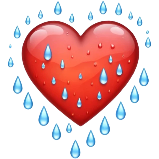 rain themed heart emoji