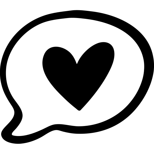 speech bubble with a heart inside emoji