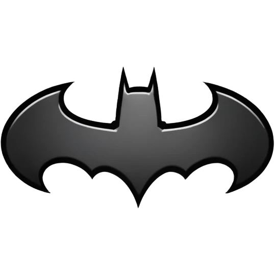 Batman logo in black and white emoji