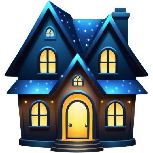 house silhouette with sparkles inside emoji