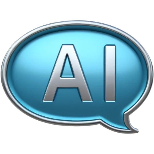  AI letters inside a speech bubble emoji