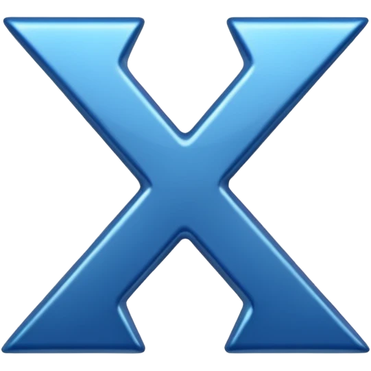 青い背景にX emoji