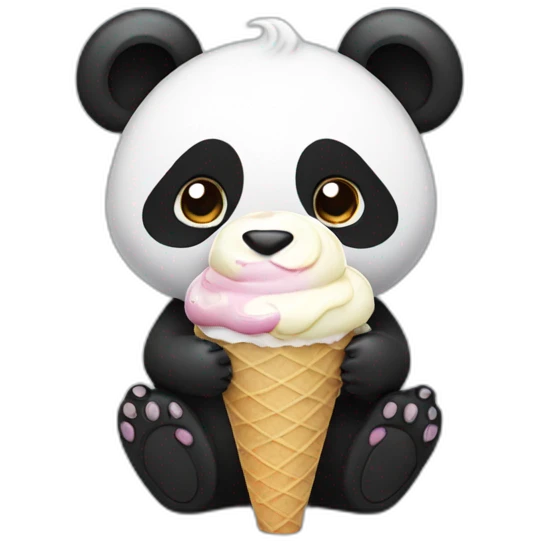 Panda eating ice cream emoji