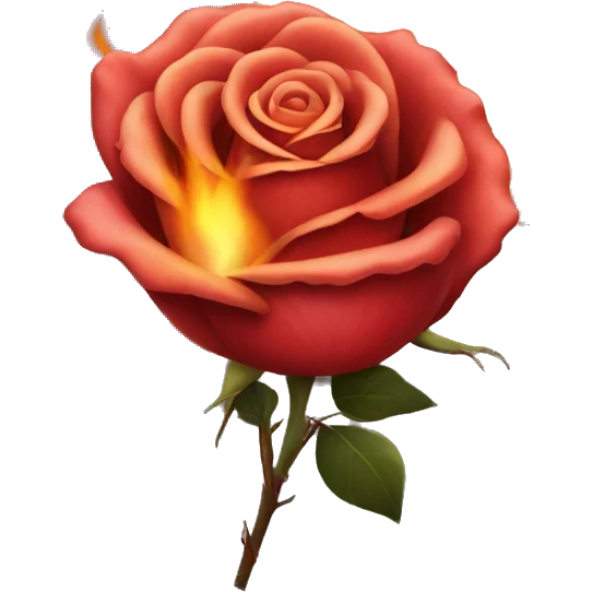 Rose on fire emoji