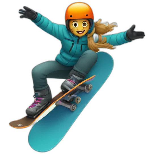 Kid snowboarding emoji