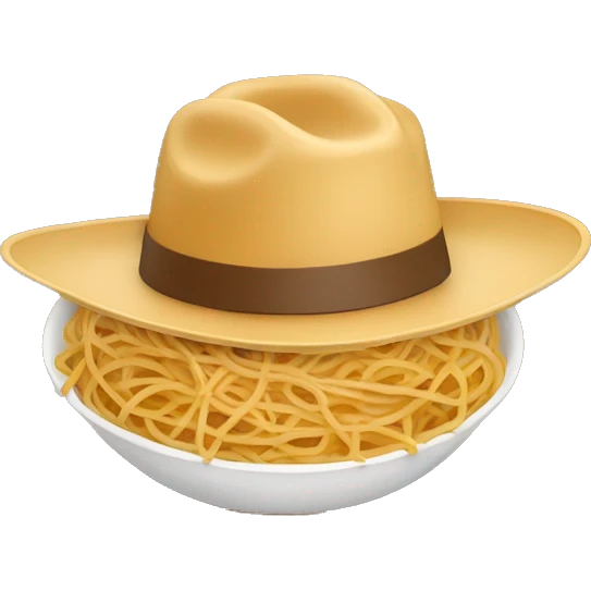 Bowl of spaghetti in a cowboy hat emoji | AI Emoji Generator