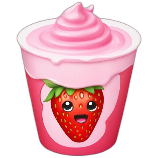 strawberry yougurt emoji