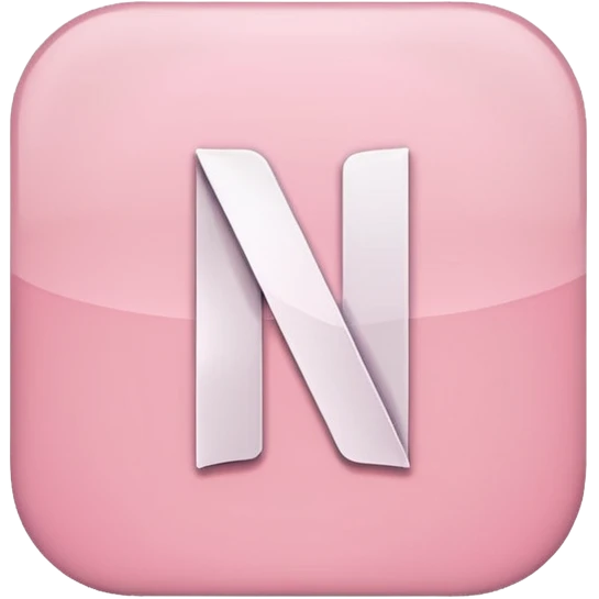 Netflix aesthetic "N" logo in pastel pink emoji