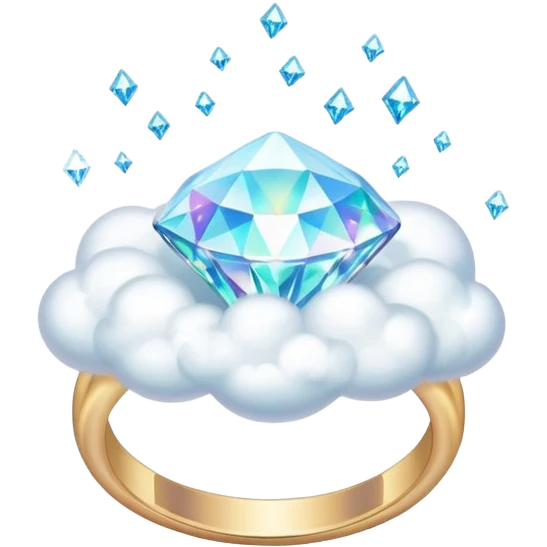 diamond ring on a dreamy cloud emoji
