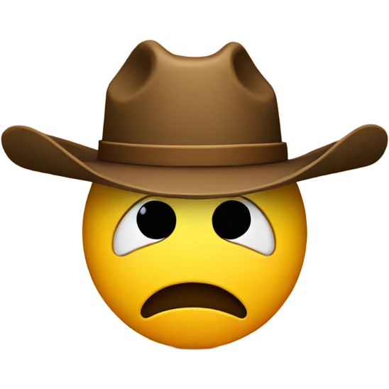 Sad smiley with cowboy hat emoji