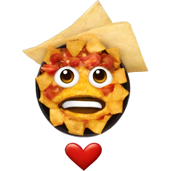 Red heart eyes chilaquiles emoji