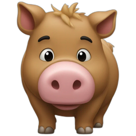 Kirikou sur un cochon emoji