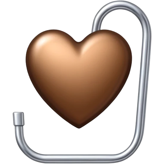 A paper clip with a brown heart at the beginning emoji