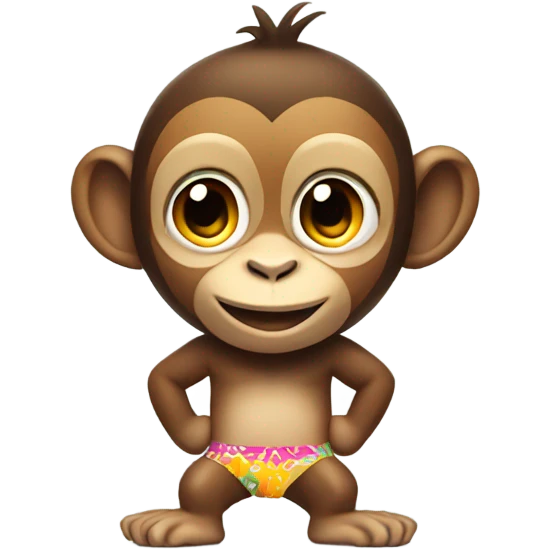 monkey wear bikini emoji