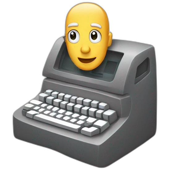 Typing in a computer emoji | AI Emoji Generator
