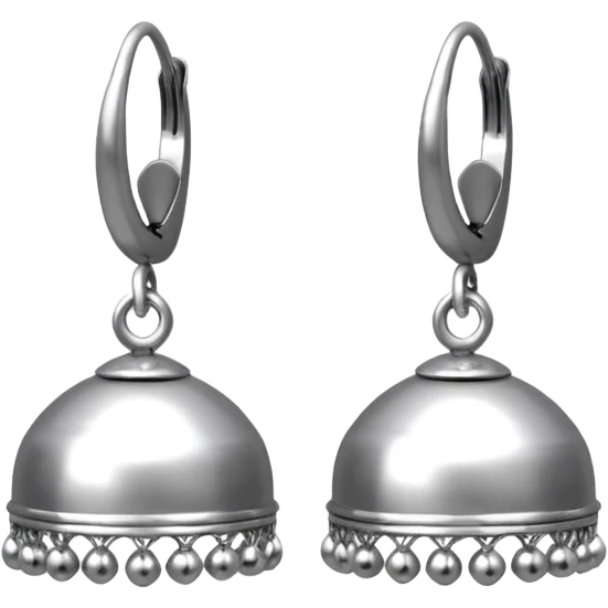 generate an ios genmoji of plain silver jhumkas emoji