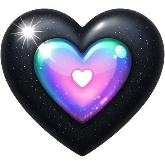 black sparkle heart emoji